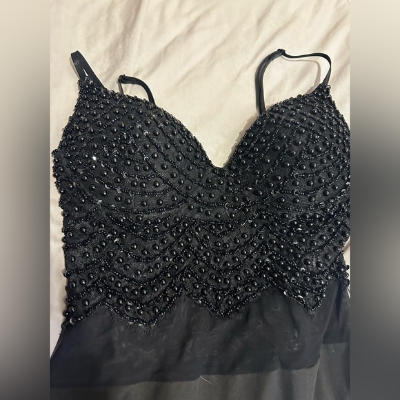 Black embroidered bodysuit - Picture 2 of 3